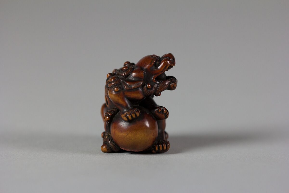 Netsuke of Lion, Wood, Japan