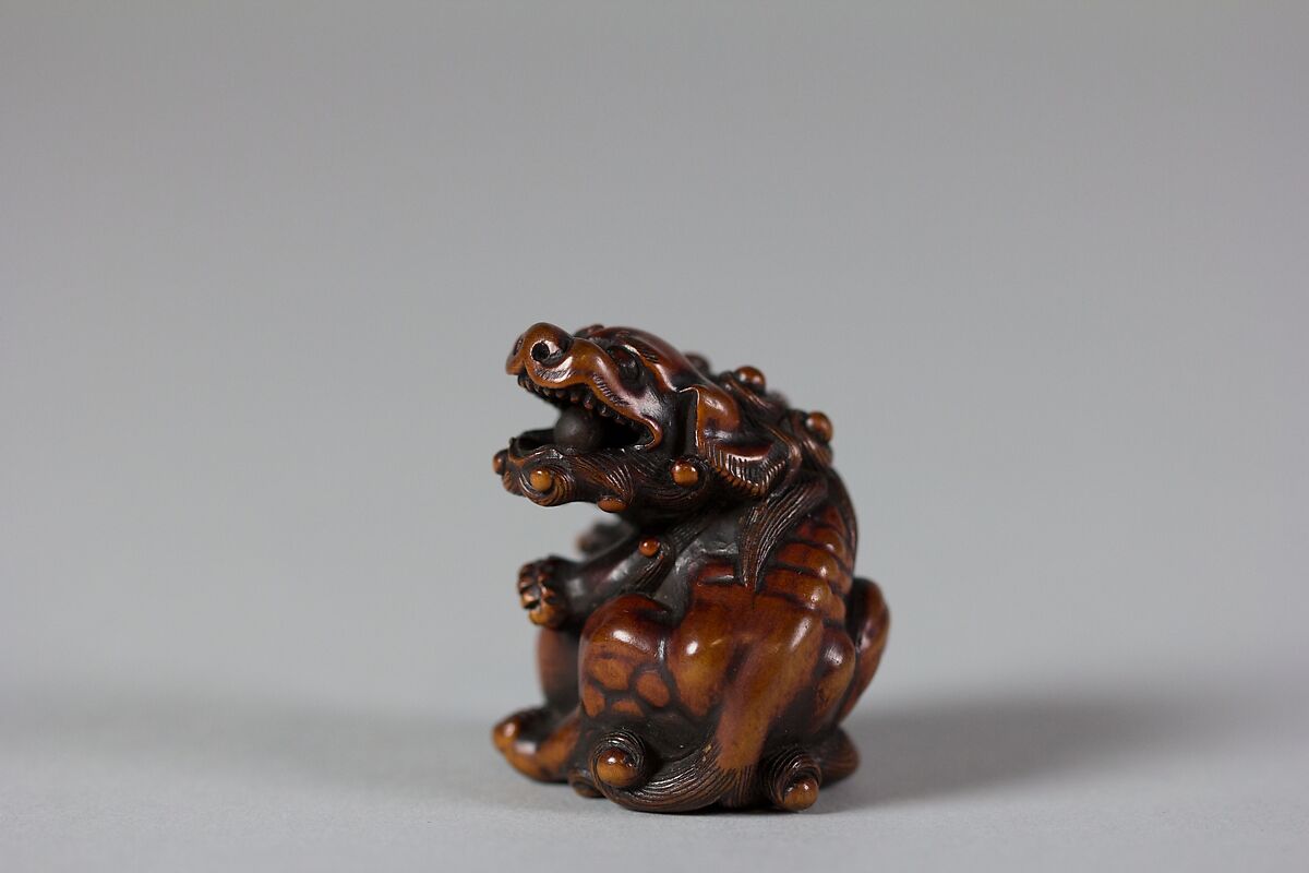 Netsuke of Lion, Wood, Japan