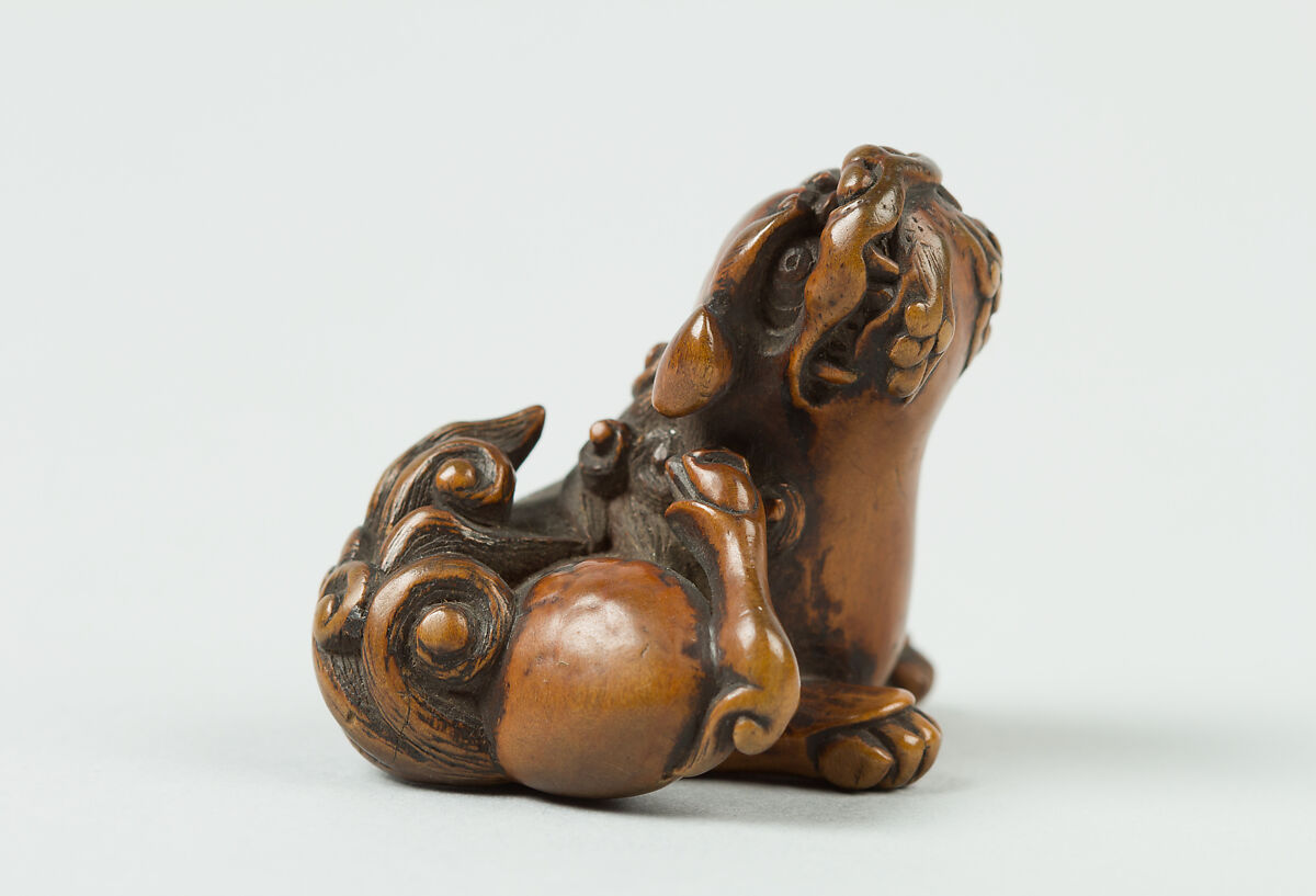 Netsuke of Qilin, Wood, Japan 