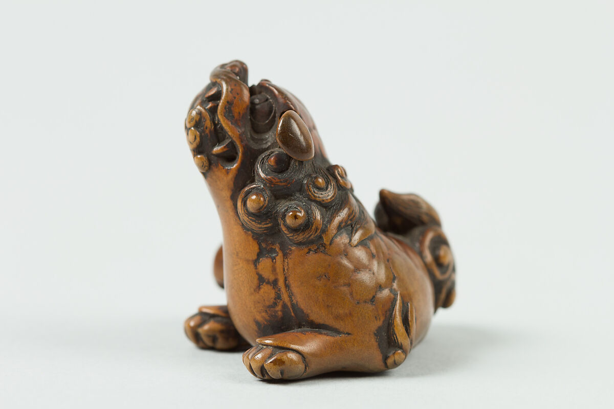 Netsuke of Qilin, Wood, Japan