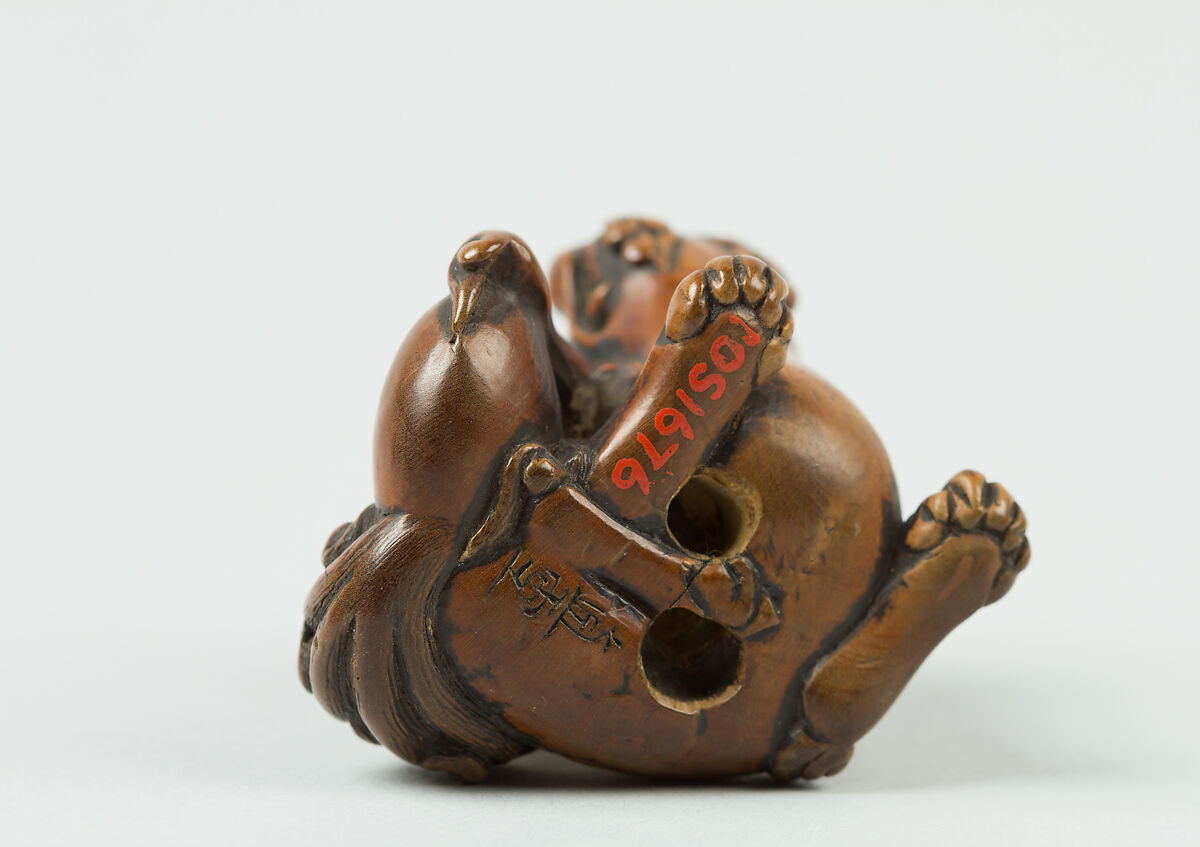 Netsuke of Qilin, Wood, Japan