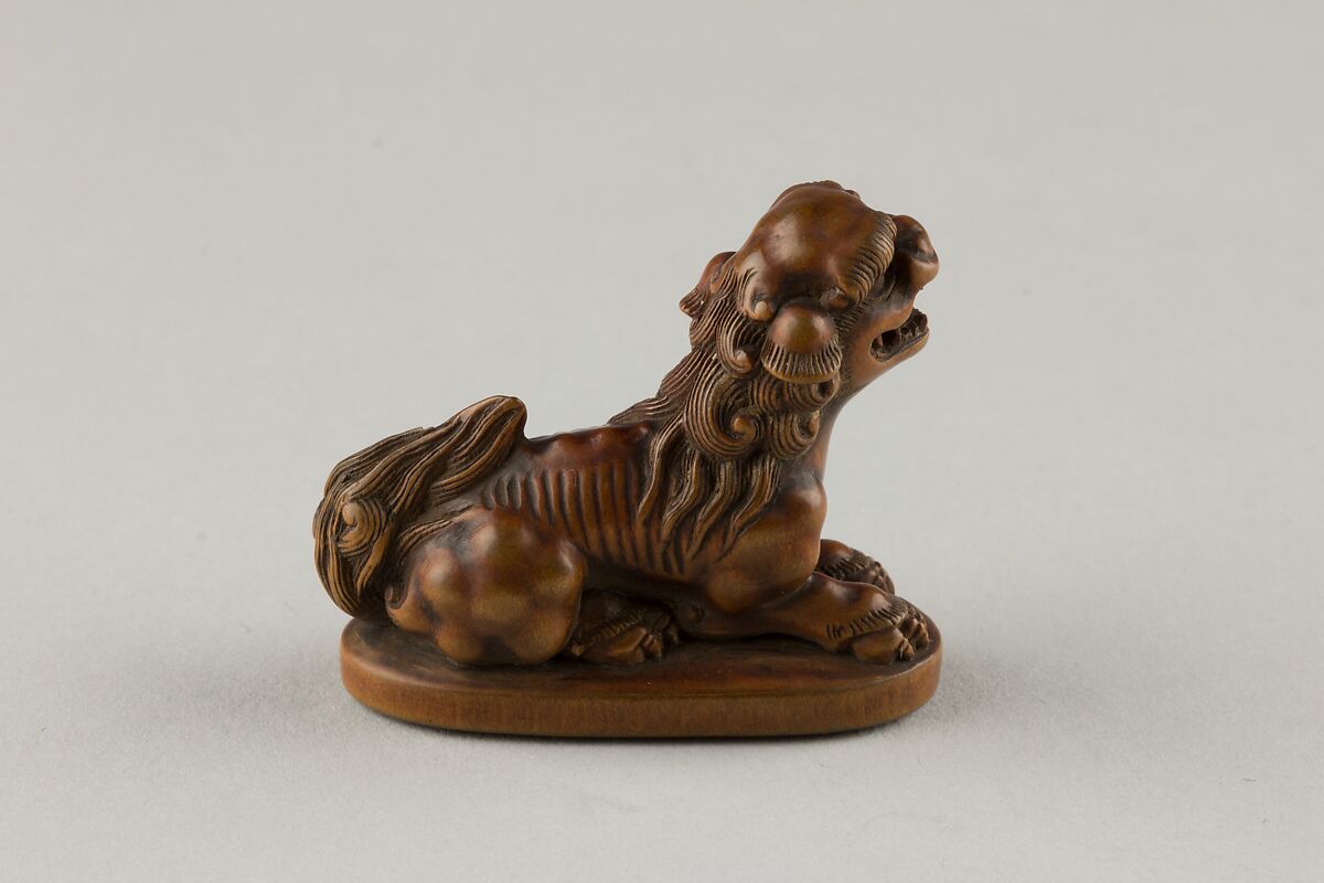 Netsuke of Qilin, Wood, Japan