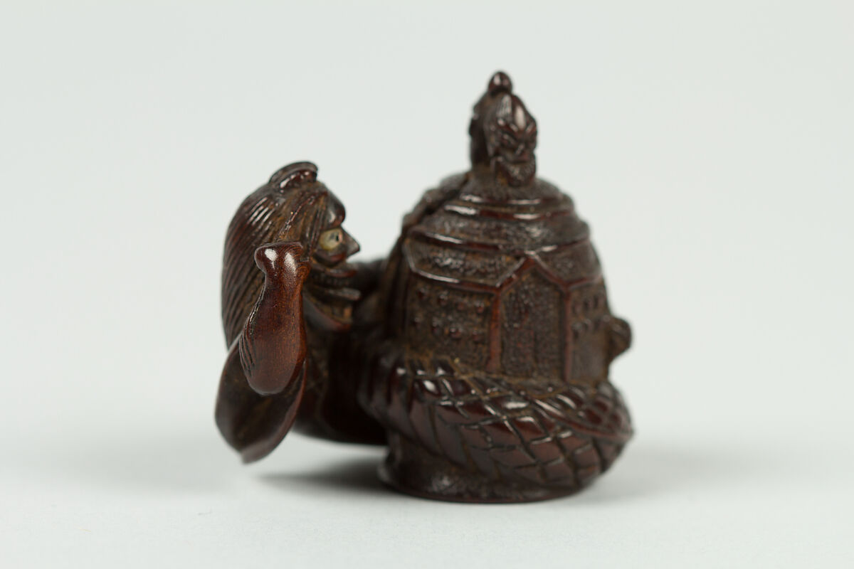 Netsuke of Kiyohime with the Bell, Wood, Japan