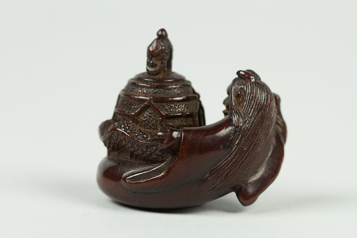 Netsuke of Kiyohime with the Bell, Wood, Japan