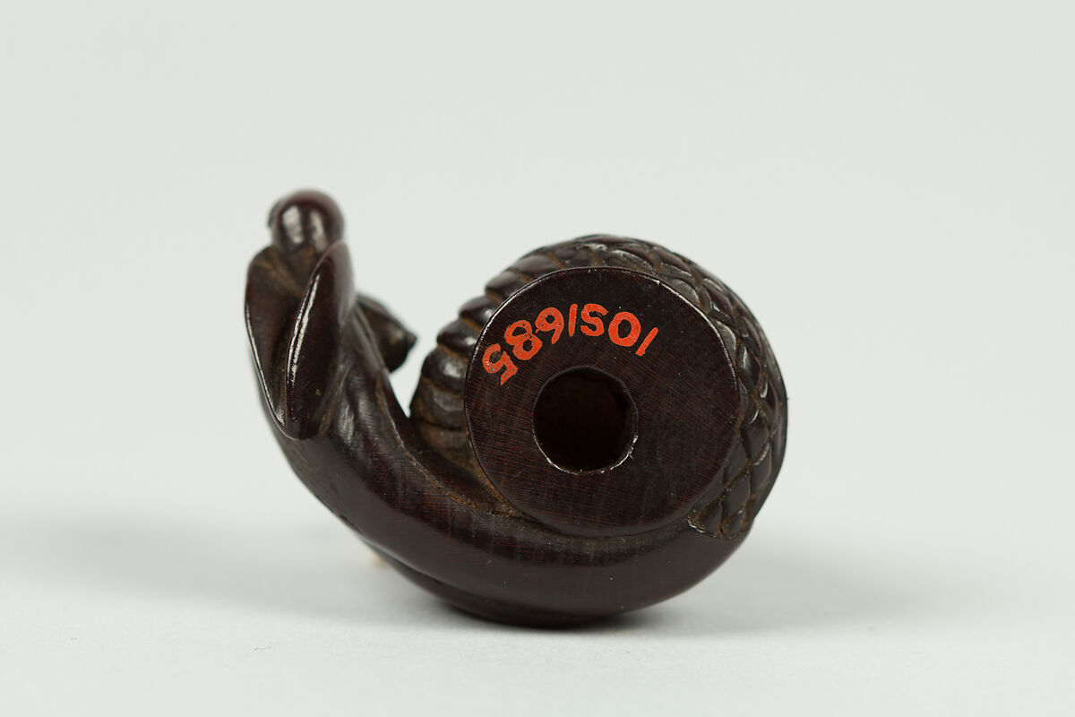 Netsuke of Kiyohime with the Bell, Wood, Japan
