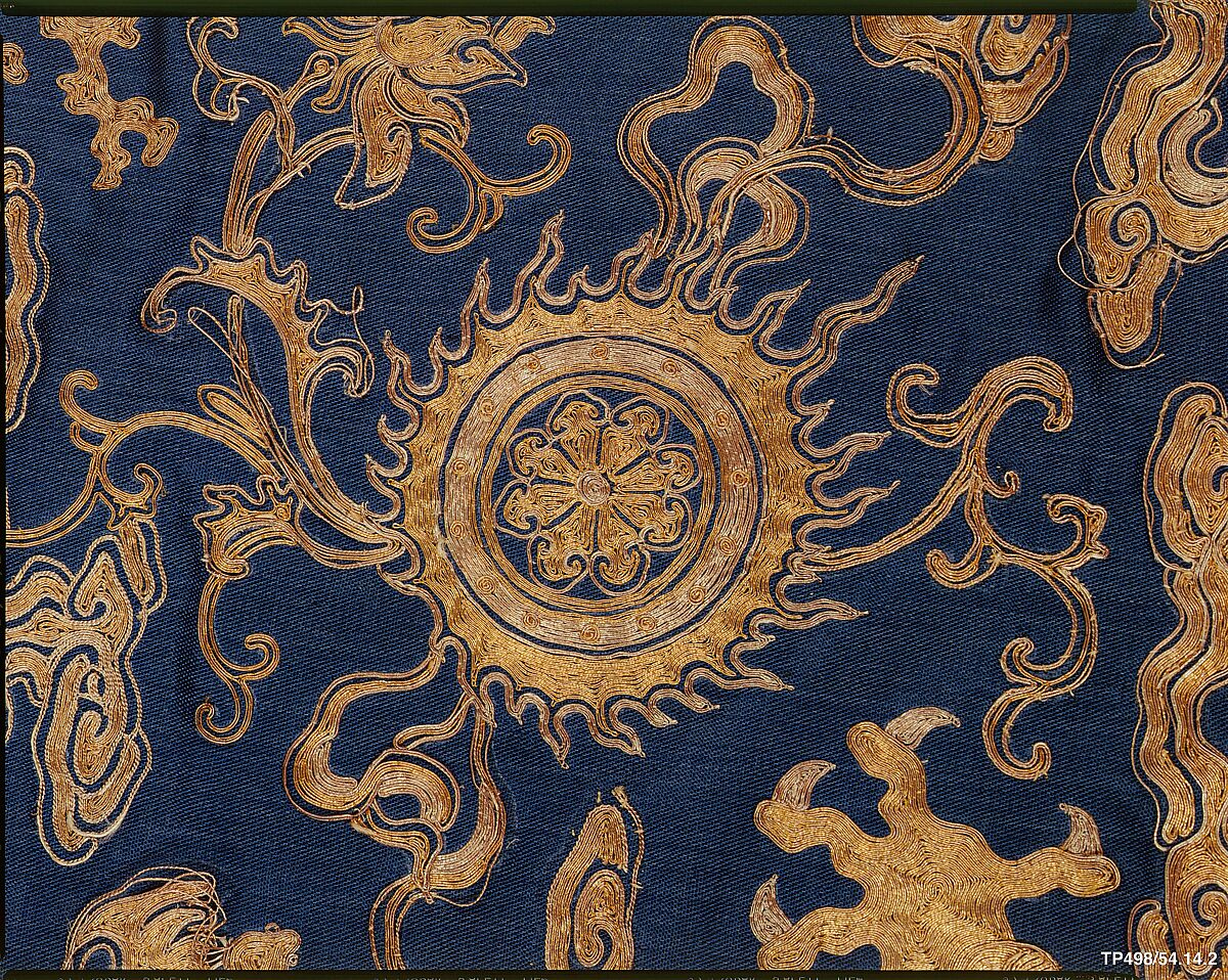 Emperor’s twelve-symbol festival robe, Silk and gold and silver thread embroidery on silk twill, China