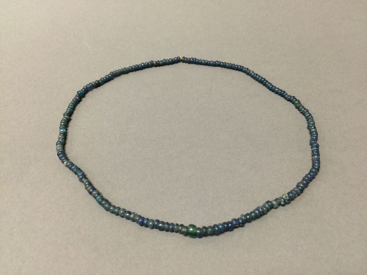 String of Beads, Blue glass, Japan 