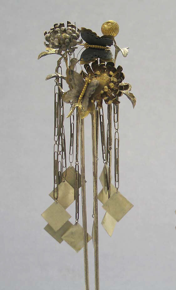 Hair Ornament, Silver, silver gilt and gun metal, Japan 