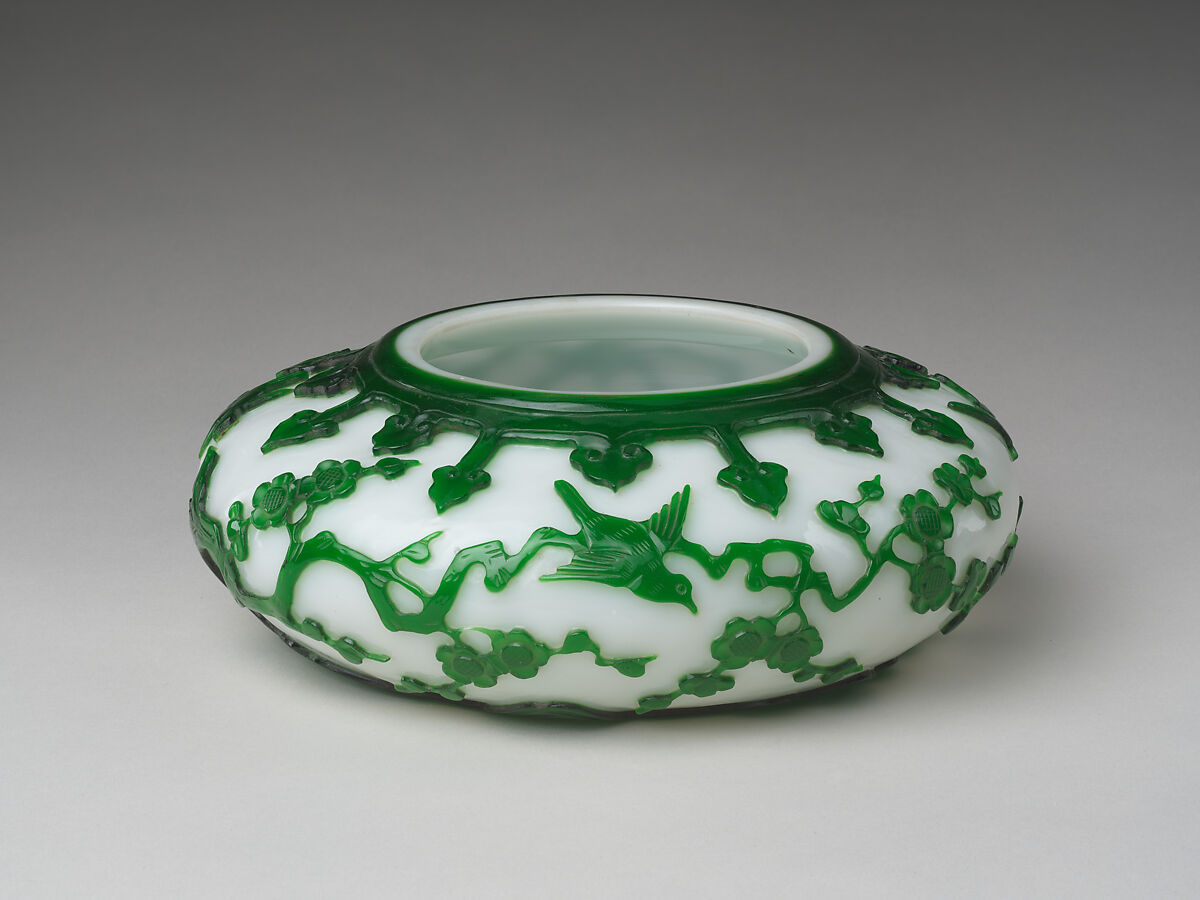 Bowl on Wood Stand, Glass, China