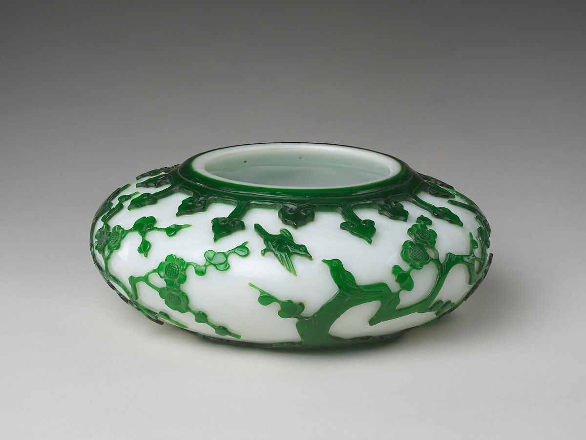 Bowl on Wood Stand, Glass, China