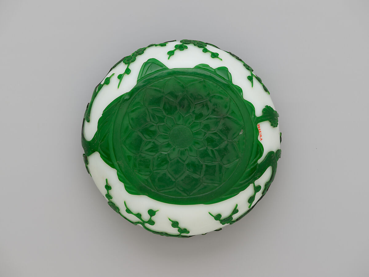 Bowl on Wood Stand, Glass, China