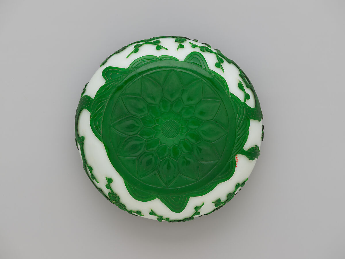 Bowl on Wood Stand, Glass, China