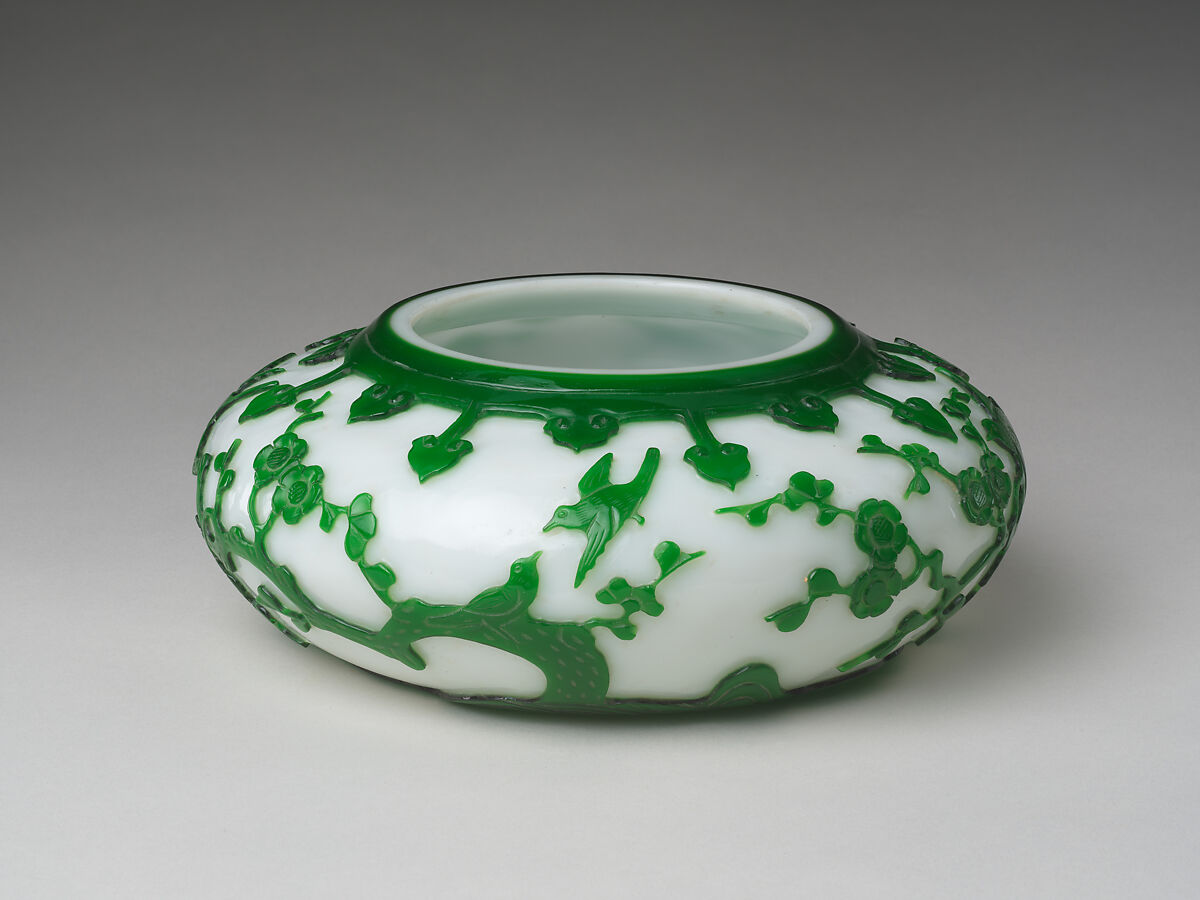 Bowl on Wood Stand, Glass, China
