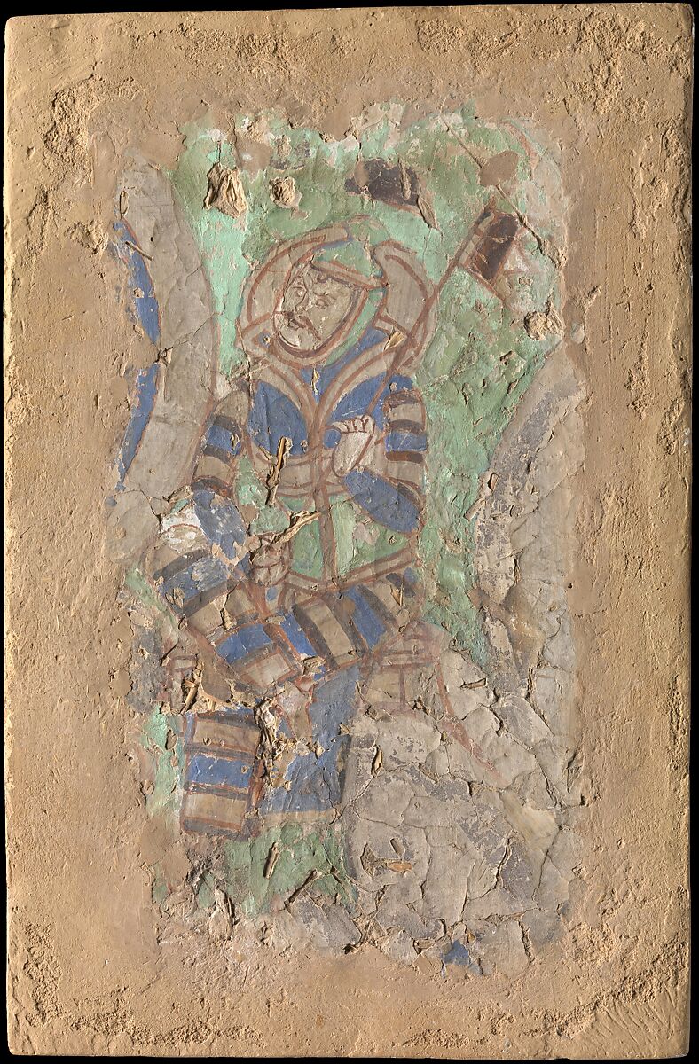 Warrior, Pigments on mud plaster, China (Xinjiang Uyghur Autonomous Region) 