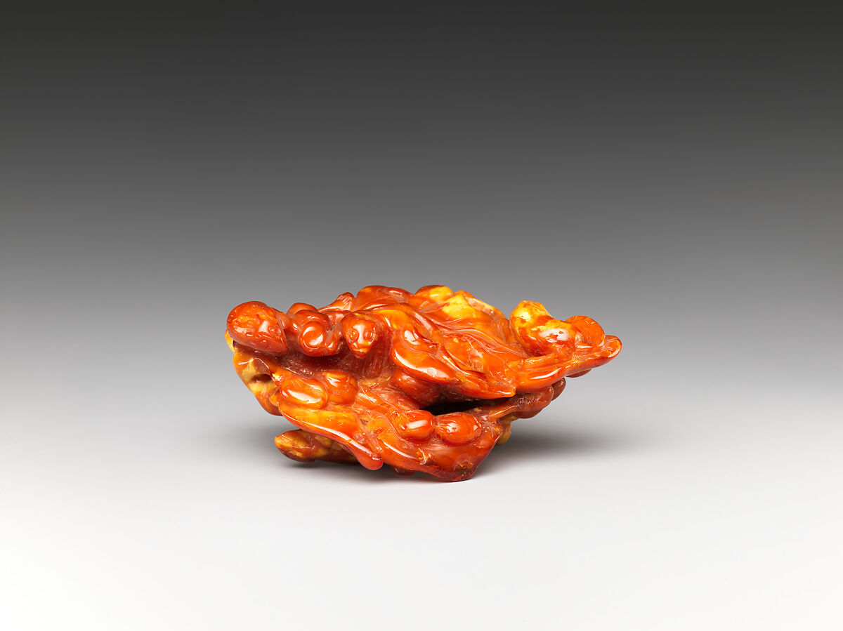 Ornament with Squirrels and Grapes, Amber, China