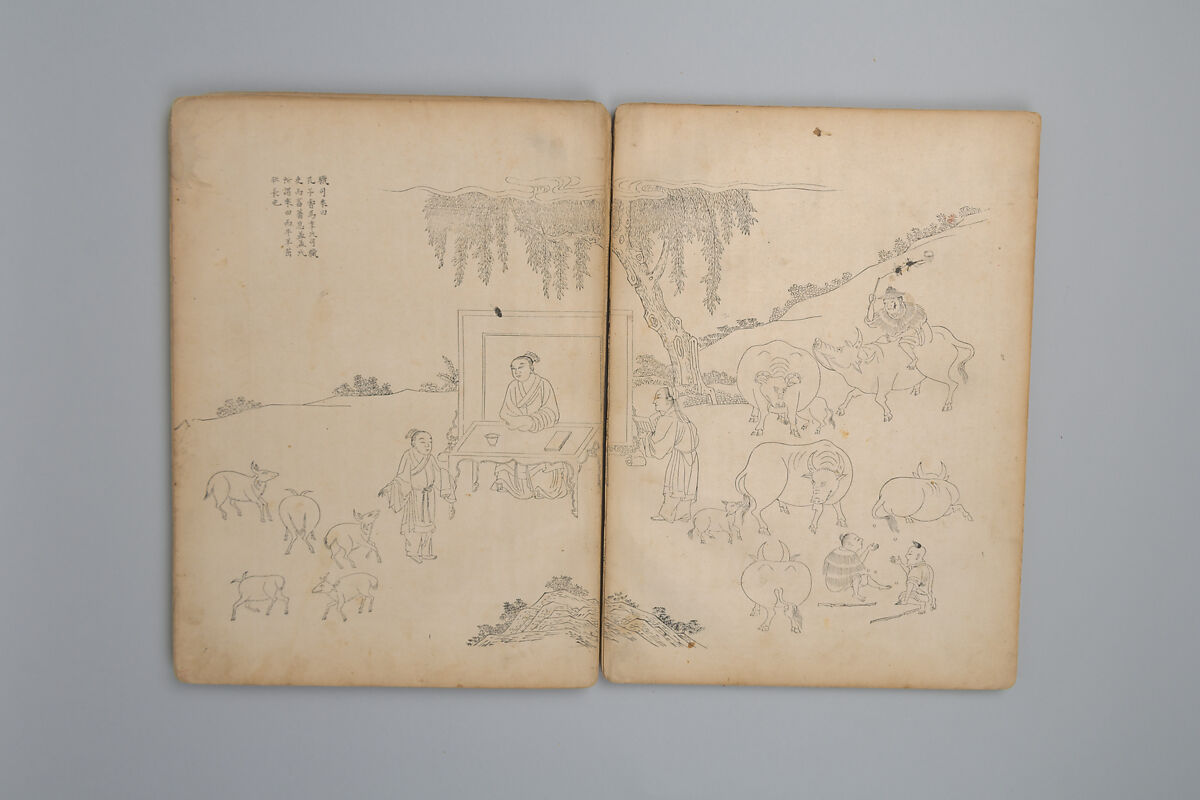 Life of Confucius, Four volums of woodblock printed books; ink on paper, China