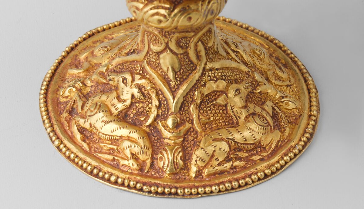Stem cup, Gold with repoussé decoration, China (Xinjiang Autonomous Region, Central Asia)