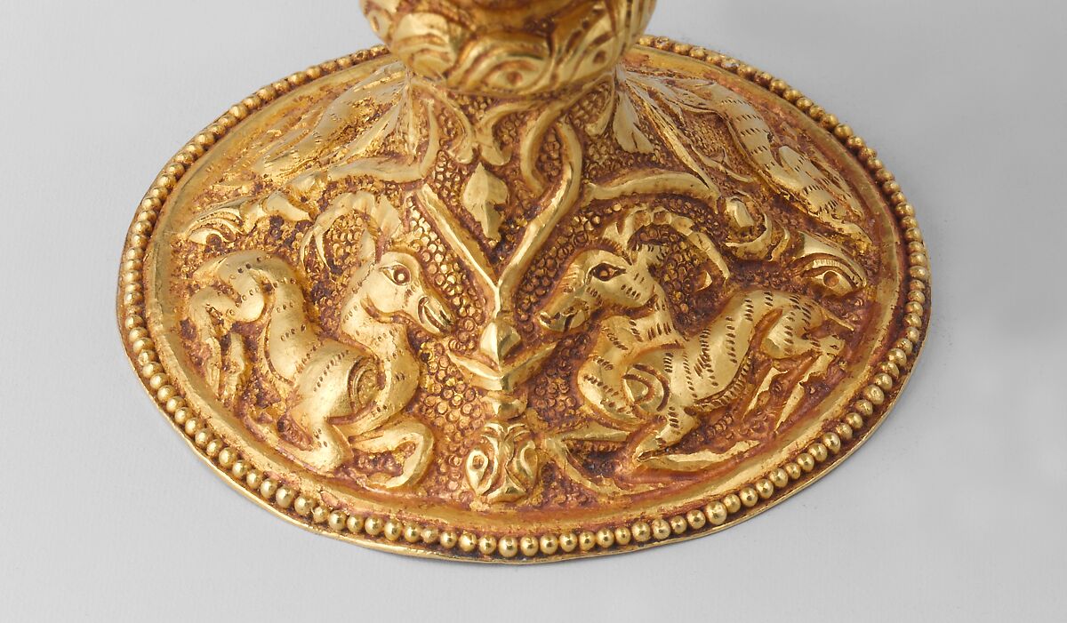 Stem cup, Gold with repoussé decoration, China (Xinjiang Autonomous Region, Central Asia)