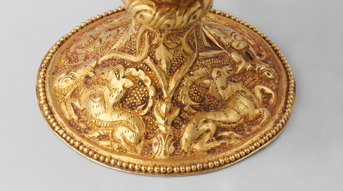 Stem cup, Gold with repoussé decoration, China (Xinjiang Autonomous Region, Central Asia)