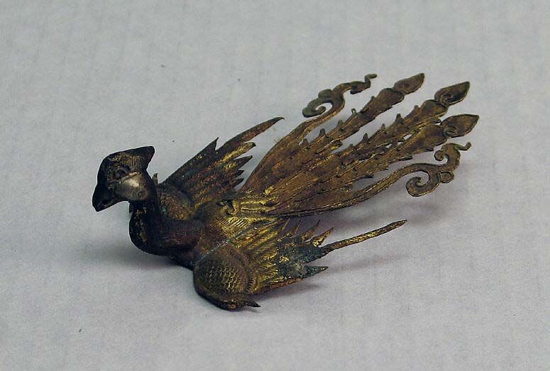 Phoenix Ornament, Gilt silver, China 