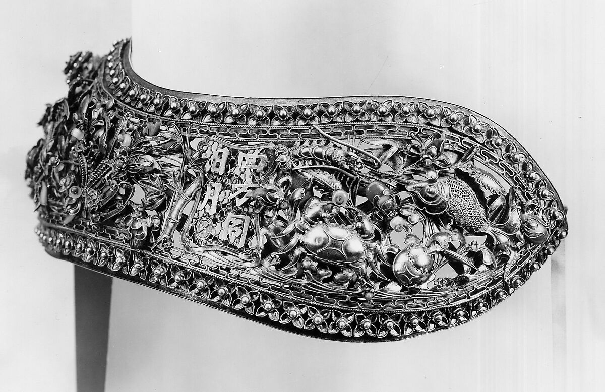 Burial Crown, Gilt silver, China