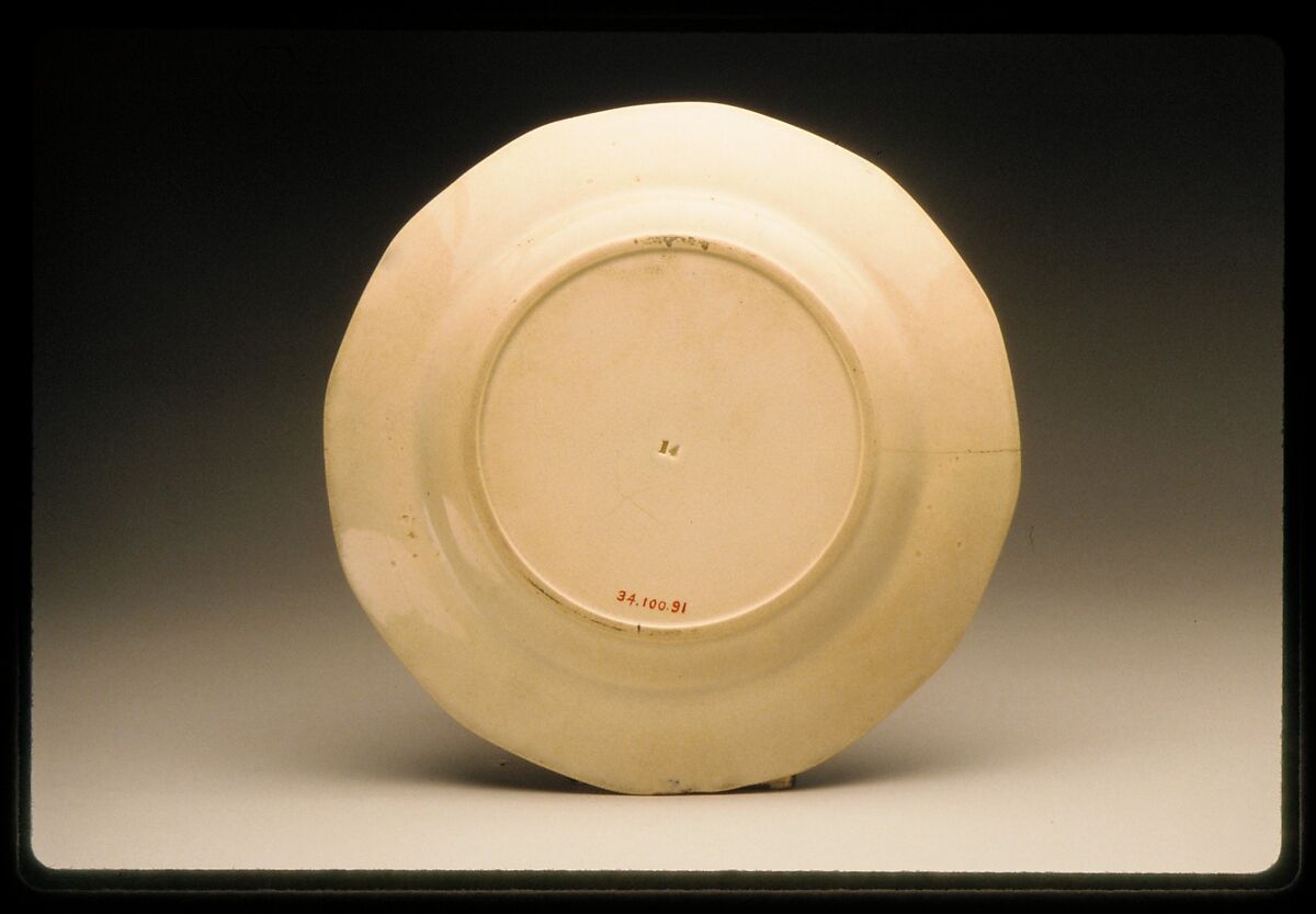 Plate, Barker, Sutton and Till, Majolica earthenware, spatterware, British (American market)