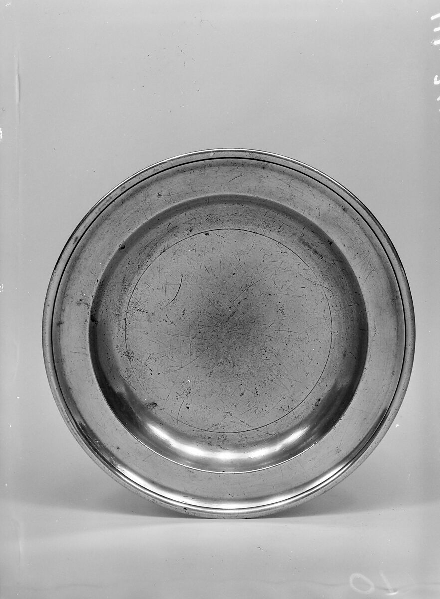 Plate, Francis Bassett, I (1690–1758), Pewter, American 