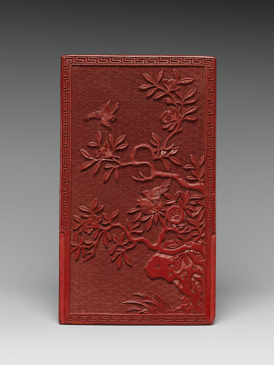 Pair of screens with scenes from Romance of the West Chamber, Carved red lacquer, China