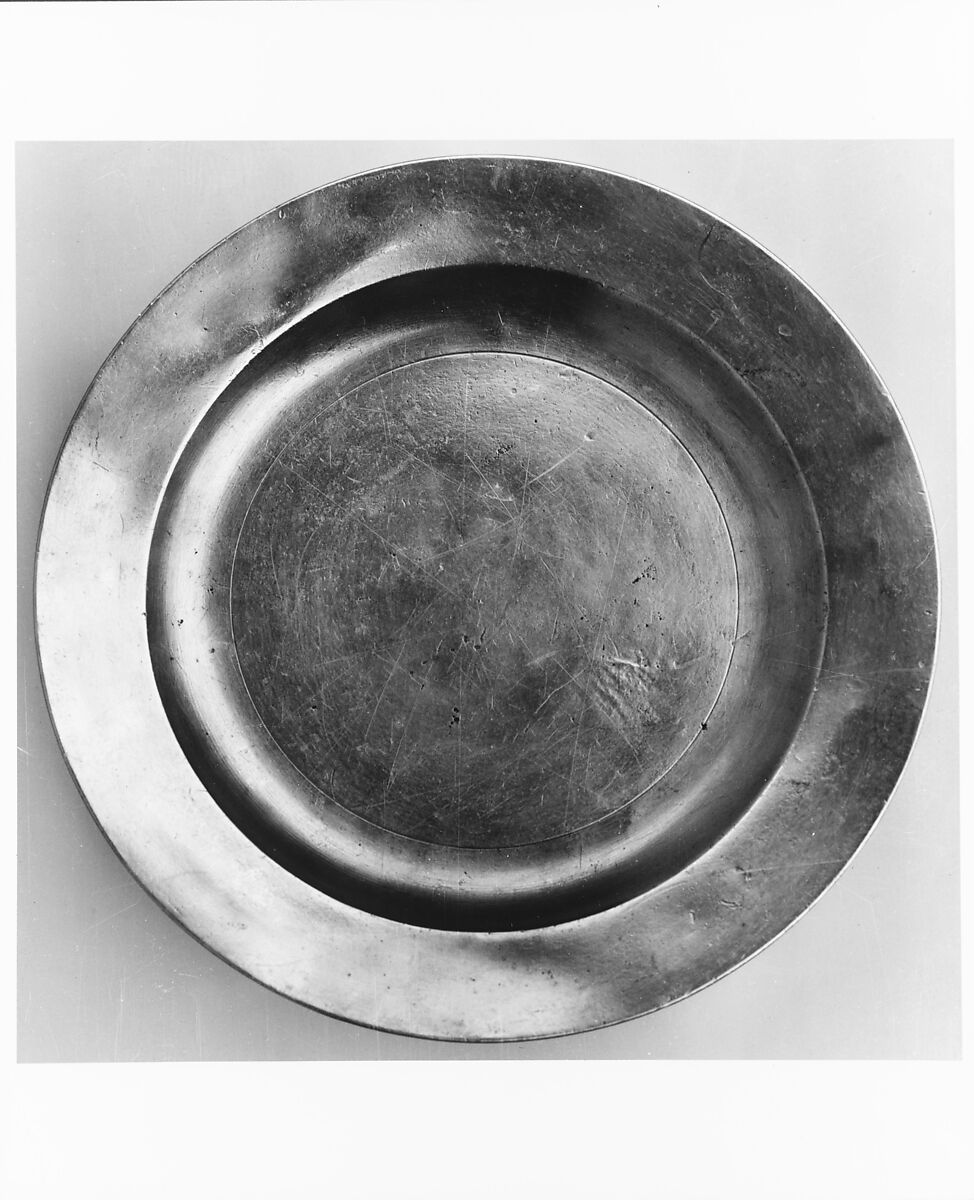 Plate, Frederick Bassett (1740–1800), Pewter, American 