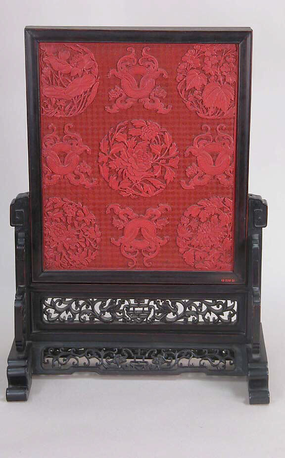 Table screen, Red lacquer, China 