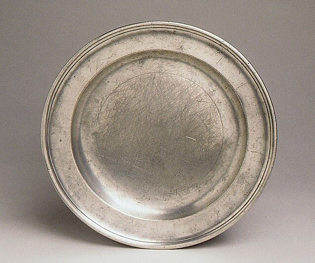 Plate, Francis Bassett, I (1690–1758), Pewter, American 