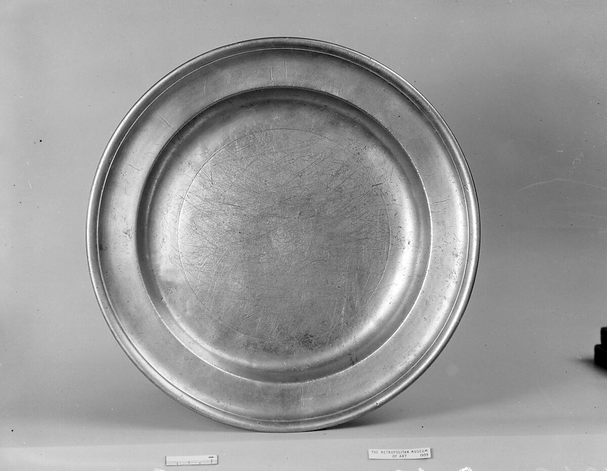 Plate, Francis Bassett, I (1690–1758), Pewter, American
