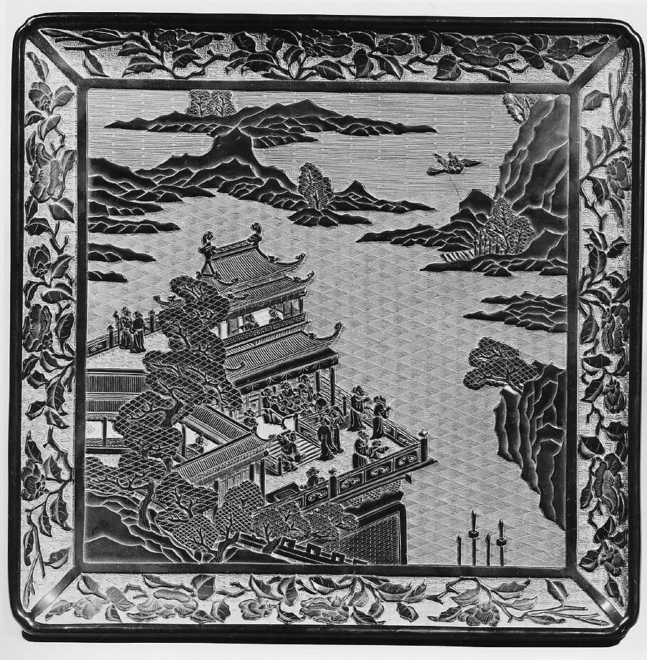 Tray, Carved lacquer, China 