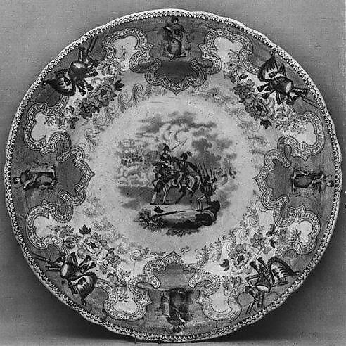 Plate, Anthony Shaw (active ca. 1851–82), Earthenware, transfer-printed, British (American market) 