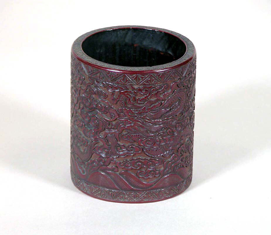 Brush holder, Wood, lacquer, China 