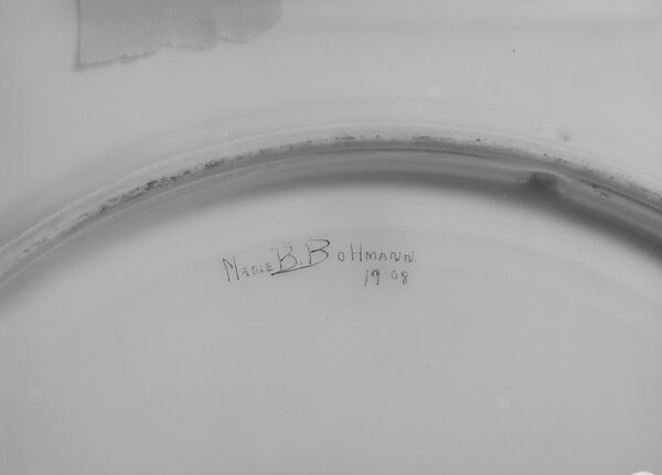 Plate, Marie B. Bohmann, Porcelain, overglaze enamel decoration, American