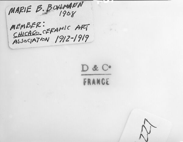 Plate, Marie B. Bohmann, Porcelain, overglaze enamel decoration, American