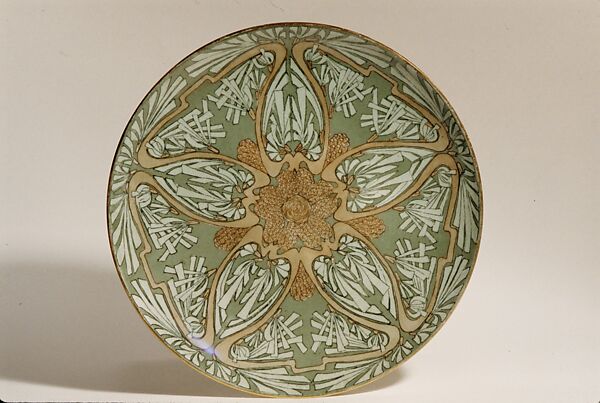 Plate, Marie B. Bohmann, Porcelain, overglaze enamel decoration, American