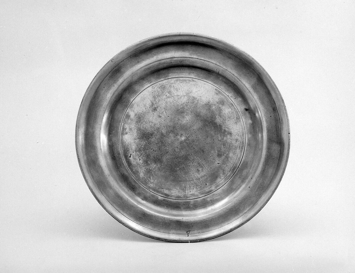 Plate, Robert Bonynge (active 1731–1763), Pewter, American 