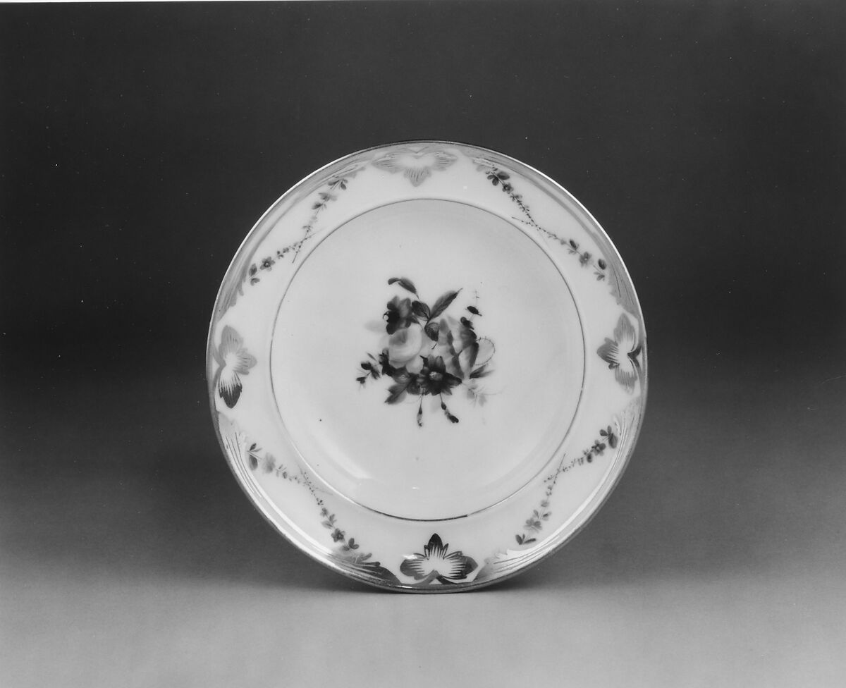 Plate, Attributed to Charles Cartlidge and Company (1848–1856), Porcelain, American