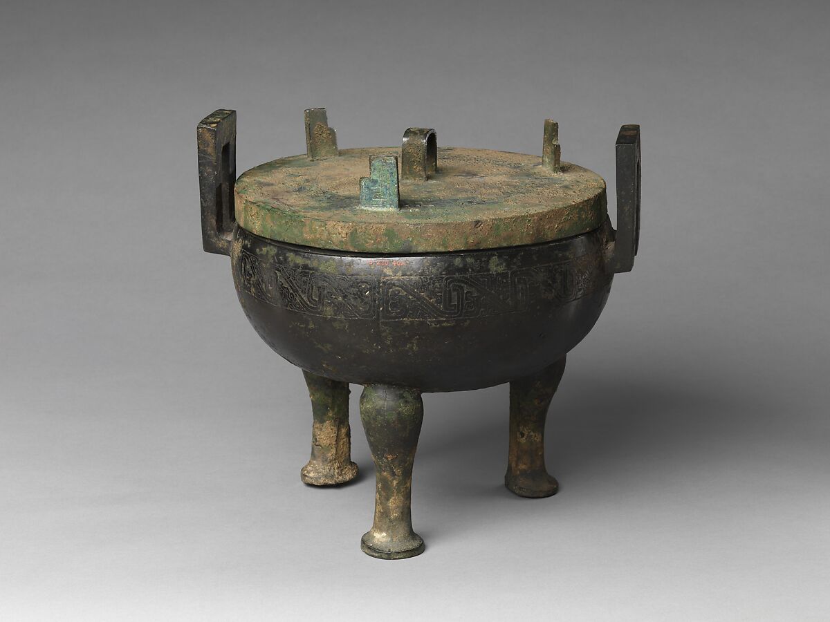 Ritual Tripod Cauldron with Cover (Ding), Bronze, China