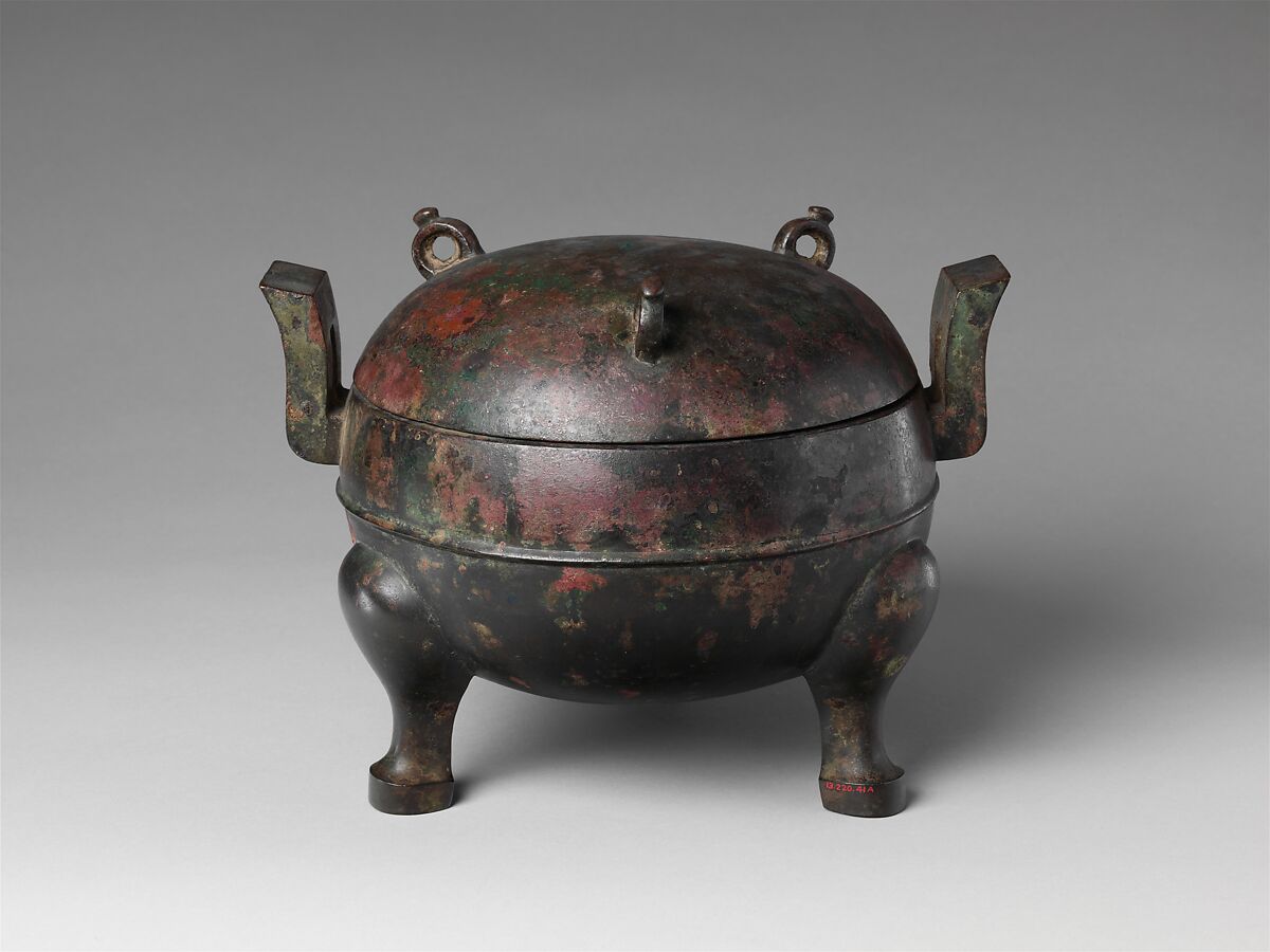 Ritual Tripod Cauldron with Cover (Ding), Bronze, China 