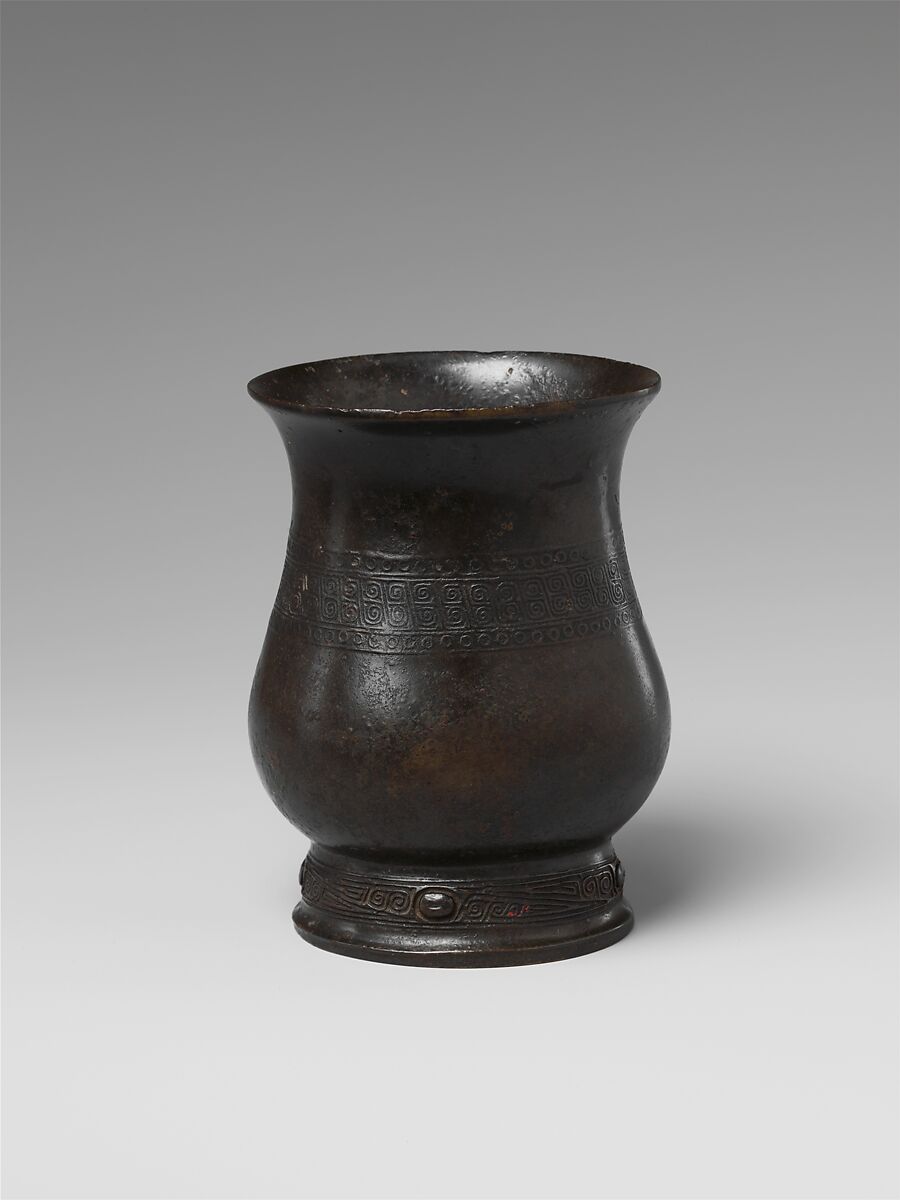 Wine cup (Zhi), Bronze, China 