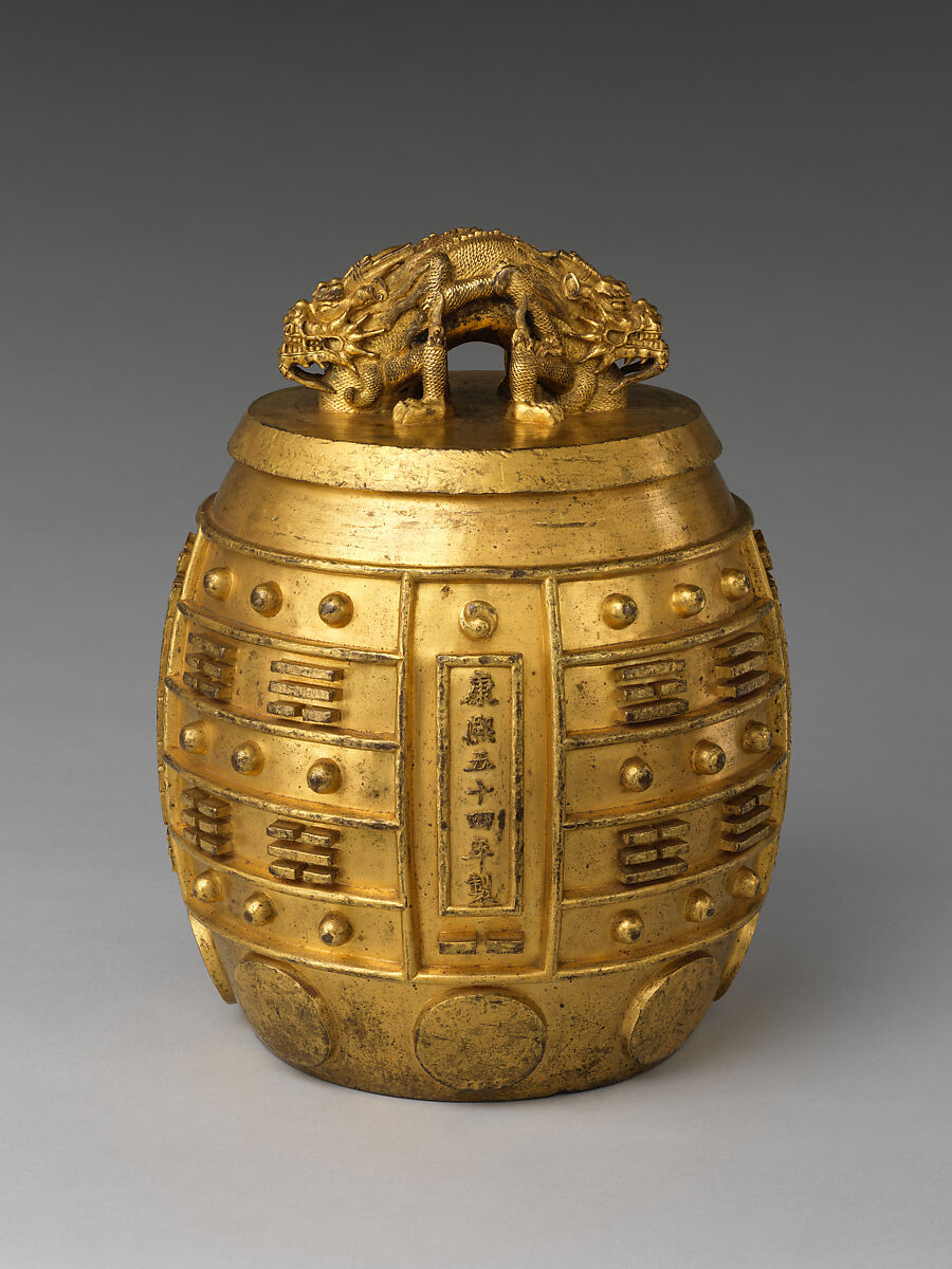 Ritual bell, note jiazhong, Gilt copper alloy, China