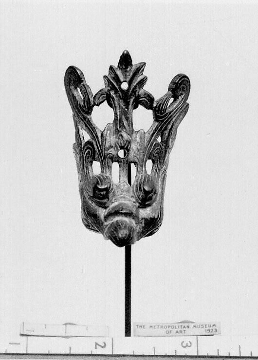 Fragment of a Buddhist crown?, Gilt bronze, China 