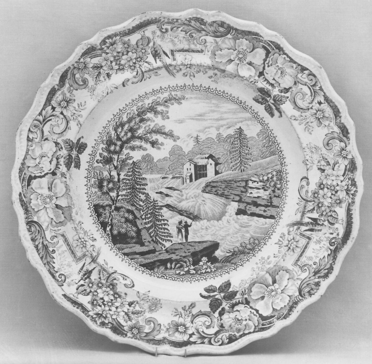 Plate, James and Ralph Clews (British, Cobridge, Stoke-on-Trent, active ca. 1818–36), Earthenware, transfer-printed, British (American market) 