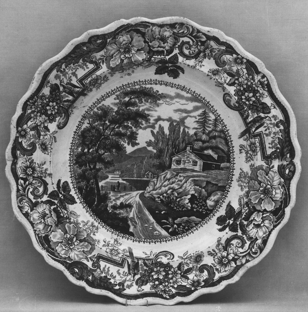 Picturesque Views/ Nr Fishkill / Husdon River, James and Ralph Clews (British, Cobridge, Stoke-on-Trent, active ca. 1818–36), Earthenware, transfer-printed, British (American market)