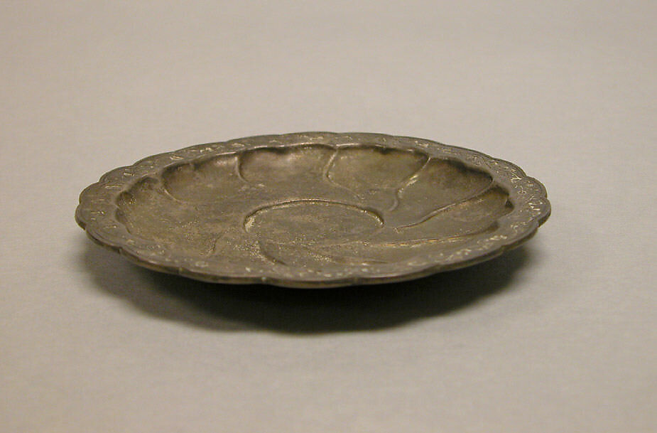 Saucer with Floral Scrolls, Silver with chased and repoussé decoration, China