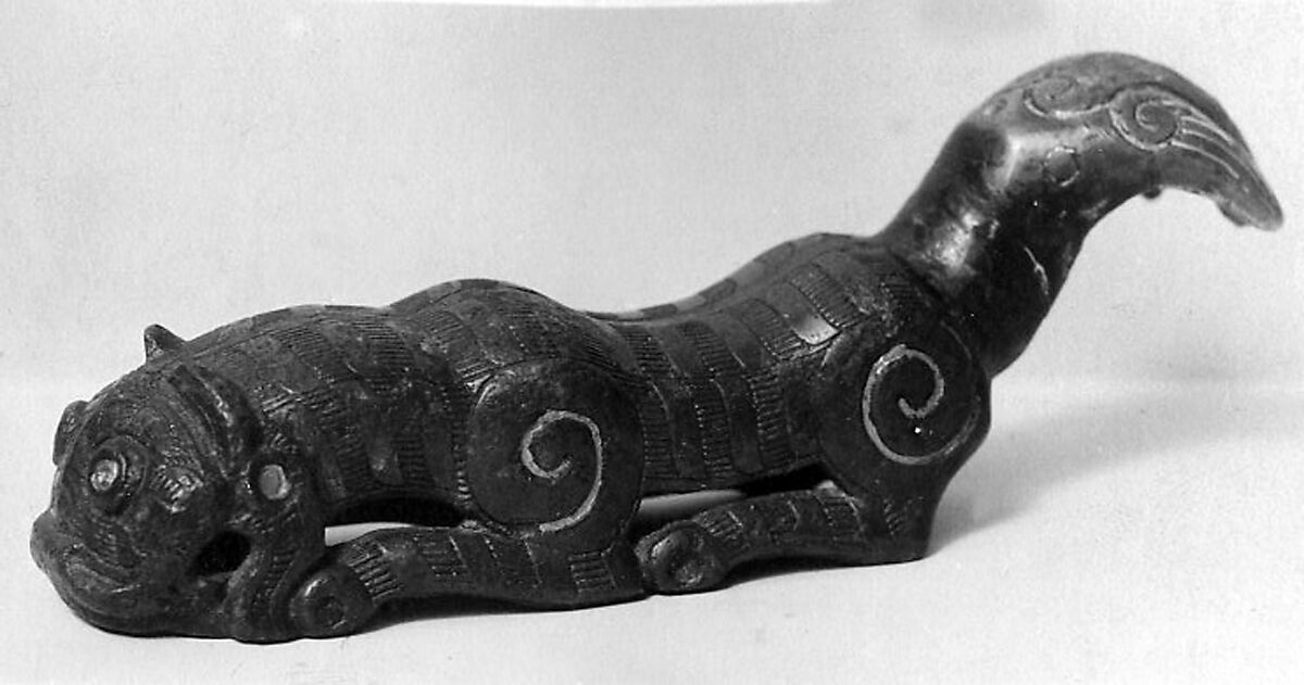Crouching Tiger Figure, Bronze, China 