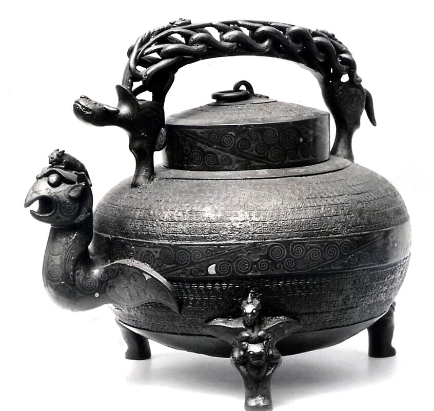 Covered Wine Pot, Bronze, gold, silver, China 